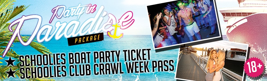 Schoolies Gold Coast party in paradise package party boat & club crawl