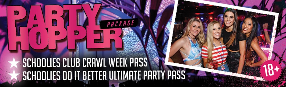 Schoolies Gold Coast party hopper package club crawl & ultimate party pass
