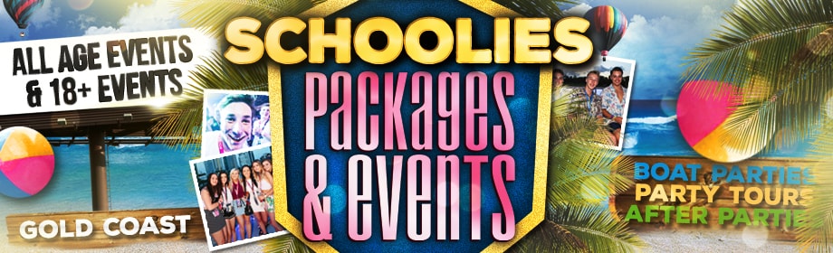 Schoolies Gold Coast packages events All Ages 18+ party boats party tours