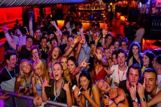 Schoolies partying at the Gold Coast’s iconic Melbas nightclub